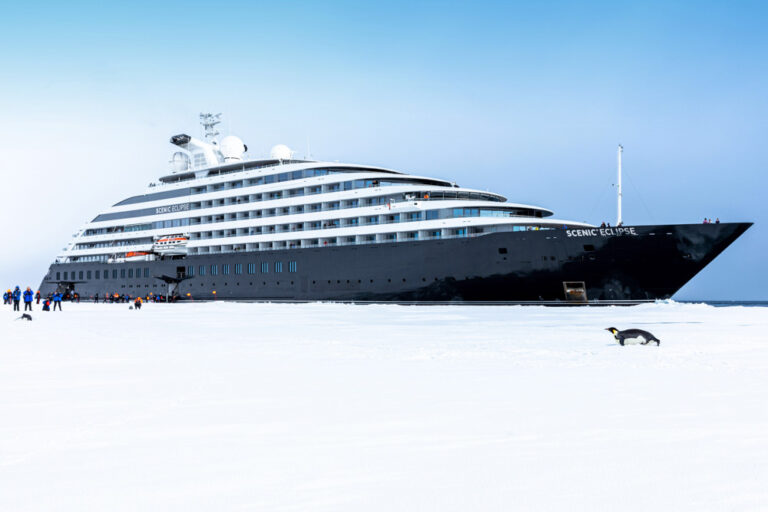 Scenic Eclipse mit Pinguinen in der Antarktis