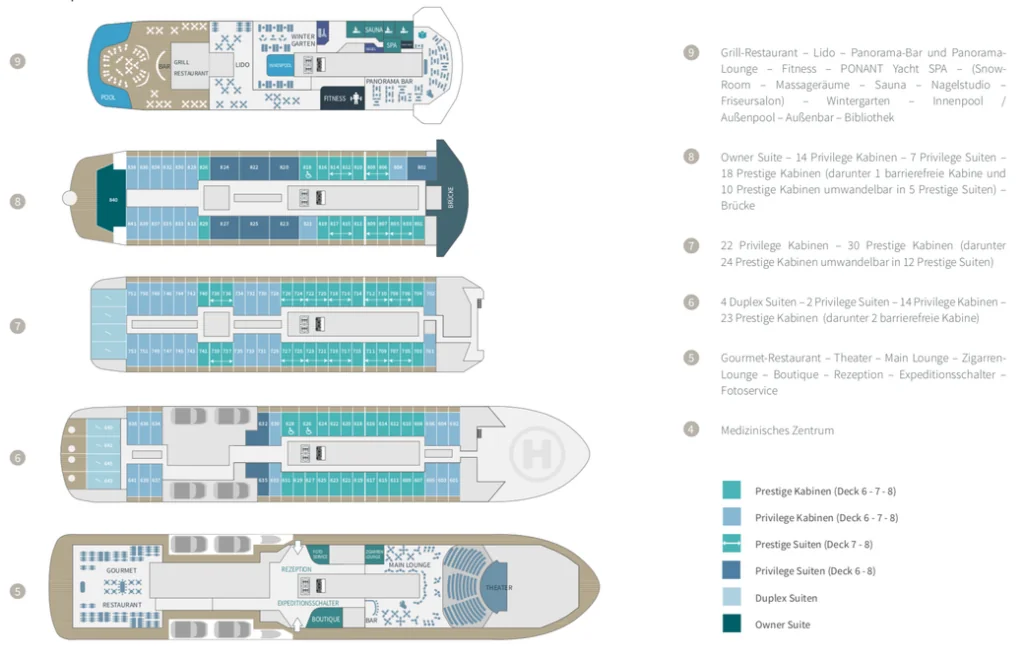 Deckplan Le Commandant Charcot PONANT