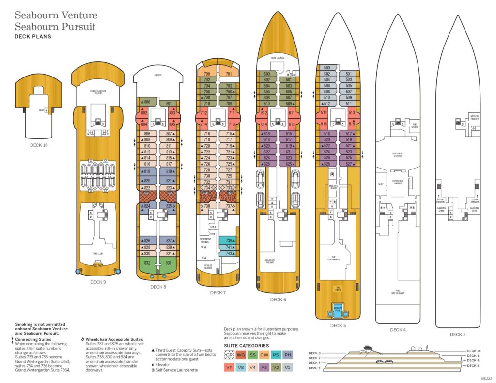 Deckplan Seabourn Pursuit