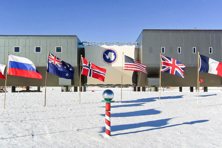 Amundsen Scott Südpolarforschungsstation am Südpol in der Antarktis