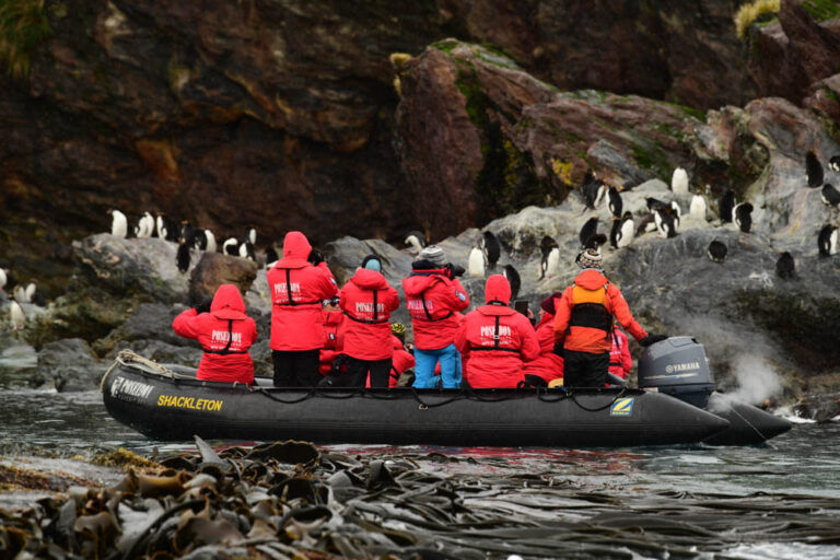 Fotos mit einem Zodiac in der Antarktis