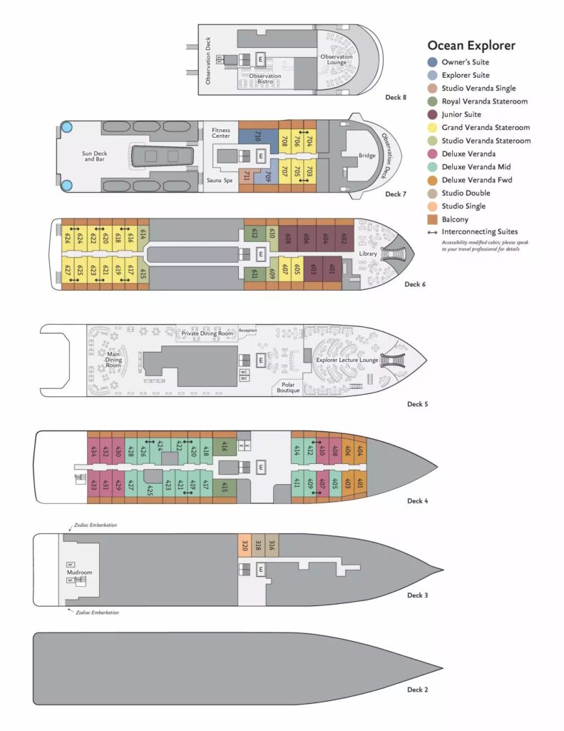 Deckplan Ocean Explorer © Quark Expeditions