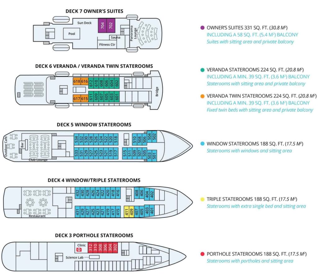 Deckplan Seaventure von Polar Latitudes