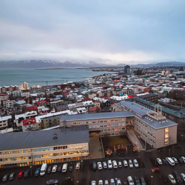 Panoramablick auf Reykjavik Island