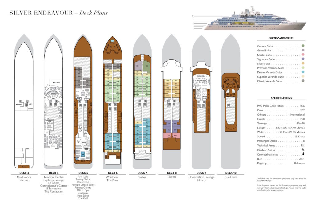Deckplan Silver Endeavour - Silversea Cruises Ltd